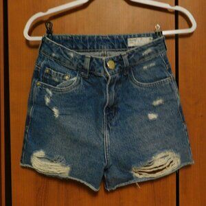 Distressed Denim Shorts